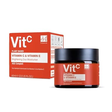 Dr Botanicals Vitamin C & E Brightening Duo Moisturizer - 2.0 Fl Oz | Reveal Your Radiant Glow with our Anti-Aging Formula - Vitamin C for Brightening, Vitamin E for Protection - For Day and Night