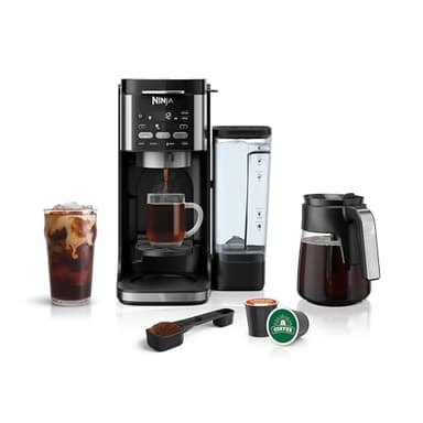 Ninja | Drip Coffee Maker | DualBrew Pro Hot & Iced Coffee Machine | Use with K-Cup Coffee Pods | 3 Brew Styles (Classic, Rich, & Iced) | 60oz Removable Reservoir & Dishwasher Safe | Black | CFP101