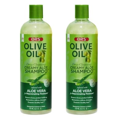 ORS Olive Oil Moisture Restore Creamy Aloe Shampoo Infused with Aleo Vera 12.5 Ounce (Pack of 2)