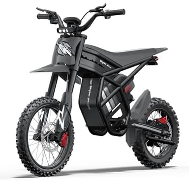 Bootime Electric Dirt Bike for Teens & Adults, GT54 Pro 3000W Brushless Motor 60V 25Ah Up to 40MPH & 60Mile 14" & 12" Tires UL 2849 All Terrain Full Suspension Off-Road Adventure and Daily Commute