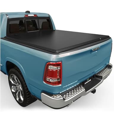 AUTOSAVER88 Soft Quad-fold Truck Bed Tonneau Cover Compatible with 2002-2026 Dodge Ram 1500 (Classic & New), 2003-2026 Dodge Ram 2500 3500 6.4ft Bed Without Rambox