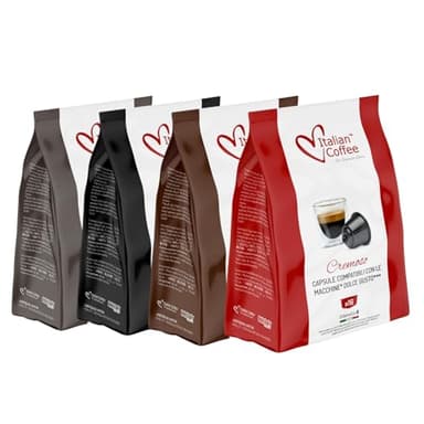 Italian Coffee for Espresso Lovers capsules compatible with Dolce Gusto machines (Espresso Sampler with 4 blends, 1 Count (pack of 64))