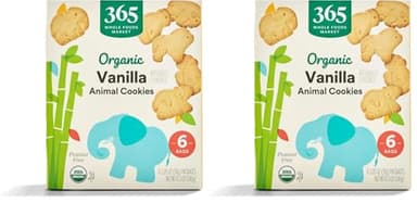 365 by Whole Foods Market, Organic Multi Pack Vanilla Animal Cookie, 6.3 Ounce (Pack of 2)