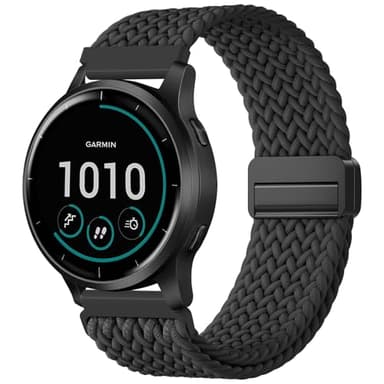 IMIVIO 22mm Magnetic Braided Nylon Watch Bands Compatible with Garmin Venu 4(45mm)/Venu 3/Venu 2, Adjustable Stretchy Quick Release Replacement Strap for Vivoactive 4 45mm/Forerunner 255/265/Music