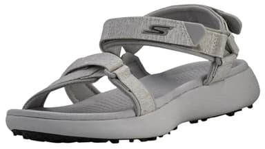 Skechers Women's 600 Spikeless Sandals Golf Shoe, Light Grey, 10 M US