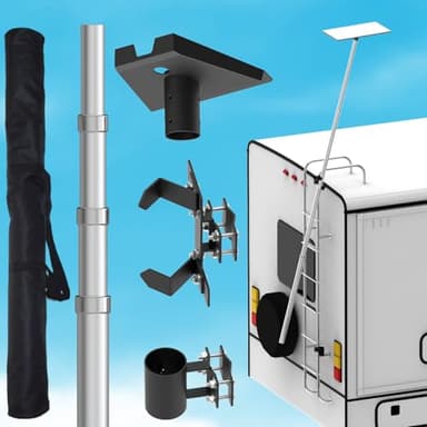 Starlink Gen 3 RV Ladder Mount Kit - 11ft Telescoping Pole with Adapter & Adjustable Mounting Kit for Ladder Rails 0.5 to 1.2 Inch