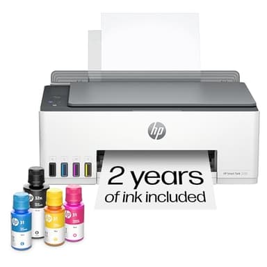 HP Smart Tank 5101 Wireless All-in-One Ink Tank Printer, Scanner, Copier with 2 years of ink, Best-for-home, Refillable, AI-enabled (1F3Y0A)