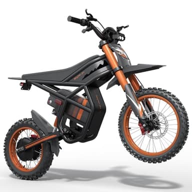 Riding'times GT54 Electric Dirt Bike for Teens Adults 37MPH, 27AH Electric Motorcycle with 14"/12" Fat Tire Ebike, 2000W Dual Hydraulic Brakes Mountain Off-Road Ebike for Ages 13+