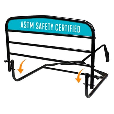 Stander 30 inch Safety Bed Rail, Folding Guardrail for Adults, Seniors, and Elderly, Bedside Stand Assist Bar, Fits King, Queen, Full, and Twin Beds, ASTM Safety Approved Bedrail