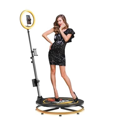 JIYANG 360 Photo Booth Machine for Parties,360 Photo Booth Machine with Chacktok VIP,Software APP Remote Automatic Slow Motion Rotating 360 Video Camera Booth for 1-2 People (22.5"-CD)