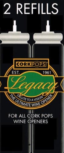 2 Boxes of Corkpops Wine Opener Refill Cartriges (2 - 15 Gram Screwless Wine Opener Refills per box)