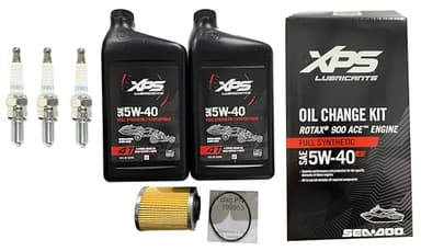 Generic OEM Oil Change Kit 5W-40 Full Synthetic with CR8EB Spark Plugs Compatible with Seadoo Spark 900 ACE Rotax 2up 3up Spark Models