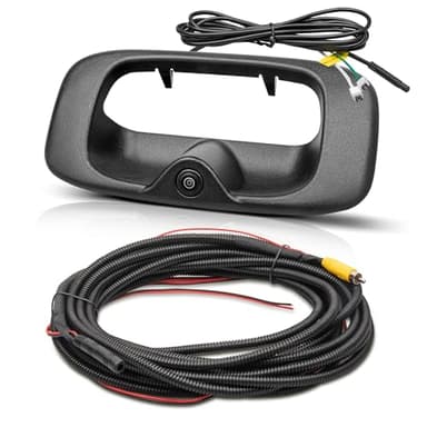 RED WOLF Tailgate Handle Backup Camera Fit for 1999-2006 Chevrolet Chevy Silverado/GMC Sierra 1500 2500 3500HD Pickups Reverse Rear View Backup Camera, Waterproof Guideline w/12V Power Cable RCA Plug