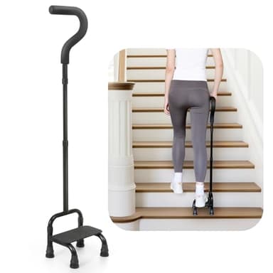 Adjustable Stair Climbing Assist Cane for Seniors, Half Step Assist Aid for Walking Up Down Stairs, Portable Stair Lift Cane, Step Stair Walking Aid, Stability Walking Sticks for Balance & Safety