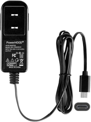 PowerHOOD 5V Micro USB Charger Compatible with Yamaha YDS-120 YDS-150 YDS120 YDS150 YDS 120 150 Digital Saxophone 5VDC DC5V 5volt 5.0 Volts Micro-USB Type B AC Adapter Power Supply Cord Wall Plug PSU