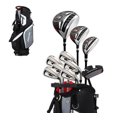 Precise M5 Men’s Golf Set – 460cc Driver, Wood, Hybrid, 5-PW Irons, Putter, Stand Bag, 3 Headcovers – Left Hand