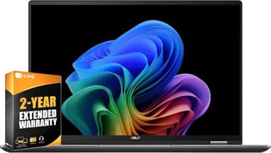 ASUS Vivobook 14 Flip Laptop Copilot+ PC, 14” OLED WUXGA 60Hz Touchscreen Display, Intel Core Ultra 7 256V, Intel Arc Graphics, 16GB Memory, 1TB Storage, Windows 11 Pro, 2-Year Extended Warranty