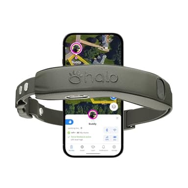 Halo Collar 5 Wireless Dog Fence & GPS Dog Collar, Keep Your Dog Safely Contained Outdoors with App-Controlled Boundaries and Real-Time Tracking, One Size, Graphite