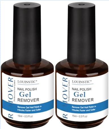 LOUINSTIC Gel Polish Remover for Nails – 2 Pack (30ml),Fast 2–5 Min Gel Removal, Acetone-Free & Gentle, No Soak or Foil Needed, Ideal for At-Home DIY Manicures