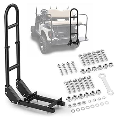 Golf Cart Rear Seat Grab Bar for Yamaha Club Car EZGO, Universal Golf Cart Safety Seat Round Pipe Handle Rail 27"-34" Adjustable Height for TXT DS, Golf Cart Accessories Heavy Duty Thicken Clamps