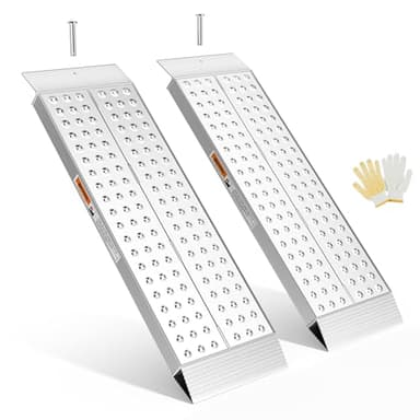 gardhom Aluminum Shed Ramps 39x11inch, 2PCS Riding Mower Ramps 1500lbs/Pair Capacity for Curb Steps Stairs Dirt Bike Motorcycle Lawn Mower Snow Blower