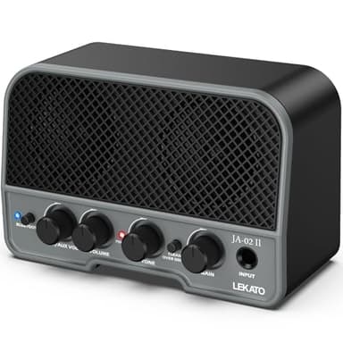 LEKATO Mini Guitar Amp Rechargeable Electric Guitar Amplifer 5W, Clean/Overdrive Channels,Portable Small Amp for Guitarist Practice,Black