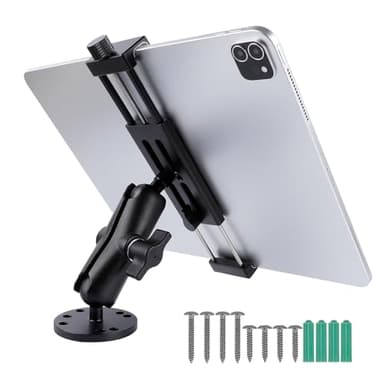All-Aluminum Car Tablet Holder with Heavy Duty Drill Base, Compatible with iPad Pro Mini 4.7"-15" Samsung Galaxy Tab Tablets, Car Tablet Mount for Truck,Business ,Boat,Dashboard,Desk,Wall Mounting