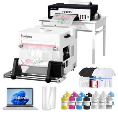 InkSonic L13 DTF Printer with Powder Shaker & Dryer, L18058 Apparel Printer with Laptop, XP600 Printhead, A3 DTF Printer Bundle, 13" Easy Lightweight T Shirt Transfer Printing Machine, Direct to Film