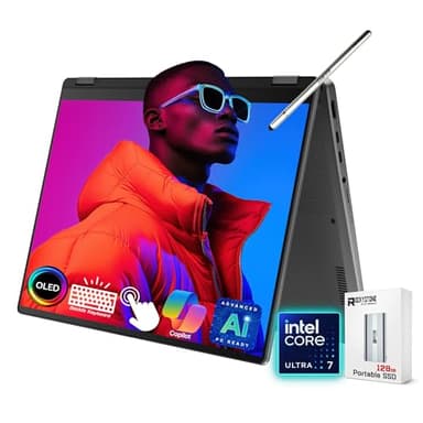 ASUS Vivobook Flip 2-in-1 Laptop, 14" 2K OLED Touchscreen, Intel Core Ultra 7 256V(>i9-12900K, 4.8 GHz), AI Ready, Copilot PC, Backlit Keyboard, Wi-Fi 7, Gray, Windows 11 Home(16GB DDR5 RAM | 1TB SSD)