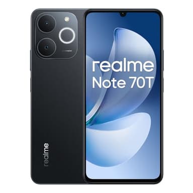 realme Note 70T 4G Smartphone 4+128GB, 6.75 inch Screen, Black, 90Hz Display, 6000mAh Battery, 32MP Camera, Powerful Octa-core Processor, ArmorShell Protection, IP54