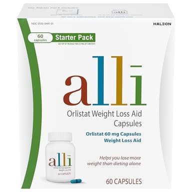 alli Diet Weight Loss Supplement Pills, Orlistat 60mg Capsules Starter Pack, Non prescription weight loss aid, 60 count(Pack of 1)