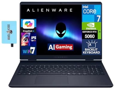 Alienware 16 Aurora AI Gaming Laptop 16.0" 120Hz IPS WQXGA Display (Intel Core 7 240H, GeForce RTX 5060 8GB, 32GB DDR5, 1TB M.2 PCIe SSD, Backlit KB, Win 11 Pro) w/DKZ USB Port Expander