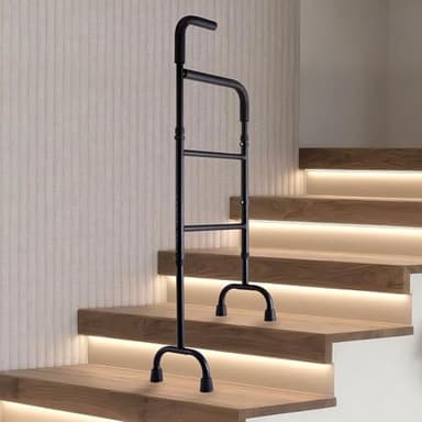 Stair Assist Cane -13-Level Adjustable Height,Portable Lightweight,Slip-Resistant&Sturdy -Stair Helper for Up&Down -Mobility Aid for Elderly,Post-Surgery,Sore Hips&Knees -Fits Standard Steps