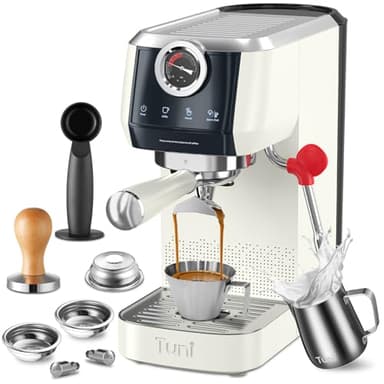 Tuni E2 58mm Espresso Machine - Dual Boiler (Immediate Milk Frothing) | PID NTC Temp Control | 20 Bar ULKA Pump | Stainless Steel Semi-Automatic Coffee Maker | Gift for Coffee Lovers