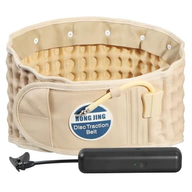 HONGJING Electric Pump Decompression Belt for Lower Back Pain Relief, Inflatable Back Reliever Lumbar Support Brace for Men Women, One Size Fits 29-49 Waist