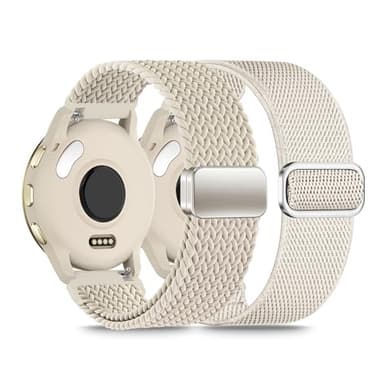 Laband 2 Pack Magnetic Braided Nylon Band Compatible with Garmin Venu 3 Watch Band/Venu 2/Vivoactive 4/Venu 4 45mm,22mm Loop Elastic Soft Sport Strap for Forerunner 570 47mm/265/255/255 Music Women