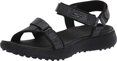 Skechers Women's 600 Spikeless Golf Sandal, Black/Black, 9