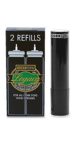 Cork Pops Wine Bottle Opener Refill Cartridges 2 Per Box- Eco-Friendly Low-Pressure, Fits All Cork Pops Models Opens 60-80 Bottles Per Cartridge 1 Box