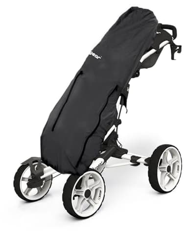 Clicgear Golf Bag Rain Cover – Waterproof Nylon Club & Gear Protection – Universal Fit for Push Carts – Easy Access Zippers, Clip-On Straps & Storage Bag Included (Black)