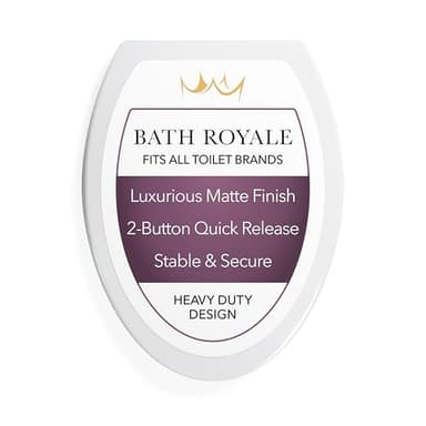 Bath Royale Heavy Duty & Soft Close Toilet Seat Elongated BR237-00 Scratch Resistant, Fits All Toilet Brands, MasterSuite Series