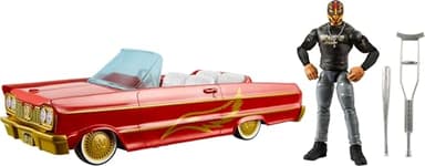 Mattel WWE Action Figure & Toy Vehicle Set, Rey Mysterio Main Event Figure & Lucha Low Rider Car with Launching Action & Hydraulics (Amazon Exclusive)