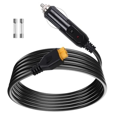 Portable12V/24V car Charger Suitable for Ecoflow Delta/River, Bluetti EB55, Anker 757/767 and XT60 connectors Solar Power Plants, Compatible with Ecoflow Wave 2 Cigarette Lighter Cables