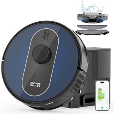 Robot Vacuum and Mop Self Emptying, 5000Pa Suction, LiDAR Navigation, Smart Obstacle Avoidance, Home Mapping, No-Go Zone, 60-Day Hands-Free Cleaning, Idear for Homes with Pets, Carpet & Hard Floors