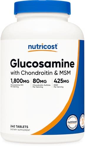 Nutricost Glucosamine 1800mg with Chondroitin & MSM, 240 Tablets, 120 Servings - Non-GMO, Gluten Free