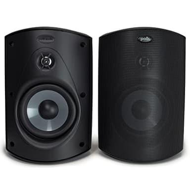 Polk Audio Atrium 5 Outdoor Speakers with Powerful Bass (Pair, Black) - All-Weather Durability | Broad Sound Coverage | Speed-Lock Mounting System (Renewed)