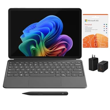 Microsoft Surface Pro 2 in 1 Laptop Tablet 2025, 12” Touchscreen, 45 Tops AI Copilot NPU, 16GB RAM, 256GB Storage, 16h Battery, Keyboard & Slim Pen, MS 365, USB-C 65W Fast Charger, Windows 11