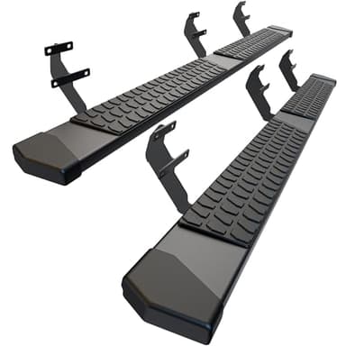 6 Inches Running Boards Side Steps Compatible with 2015-2026 Ford F150 F 150, 2017-2026 Ford F250 F350 Super Duty SuperCrew/Crew Cab 4 Full Size Doors, Black Textured Aluminum Nerf Bars