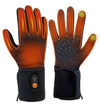 EBOSSOM Heated Glove Liners for Men Women, Rechargeable Battery Electric Heated Gloves, Winter Thin Heating Gloves with Arthritis Raynaud's for Riding Ski Snowboarding Hiking Cycling