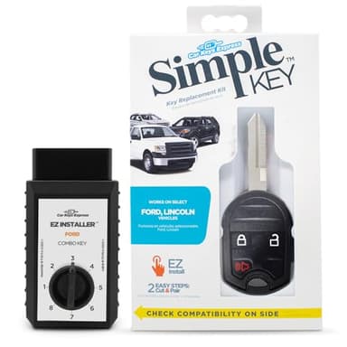 Simple Key, Key Fob and Key Programmer 3 Button Keypads, Key Replacement Remote Kit, Simple Key Programmer for Select Ford, Lincoln, Mercury, and Mazda Vehicles