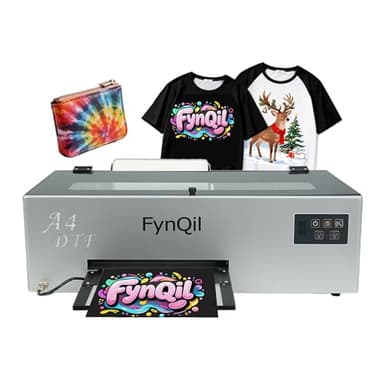 Fynqil A4 DTF Printer A4 L805 Transfer Printing Machine for DIY Print T-Shirts Apparel with White Ink Systems & Auto Cleaning Includes Software Consumable (Fastest-Delivery)